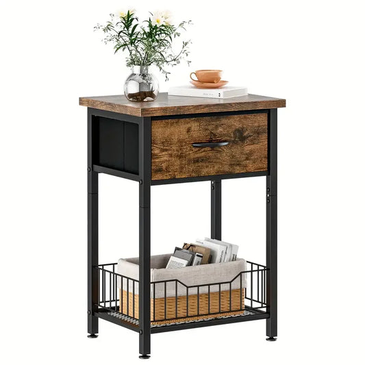 Versatile Bedside Table Organizer - Brown-House of Sleep
