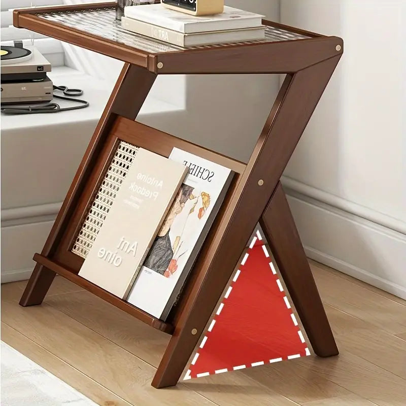 Mini Bedside Table - Sleek Tempered Glass Top-4