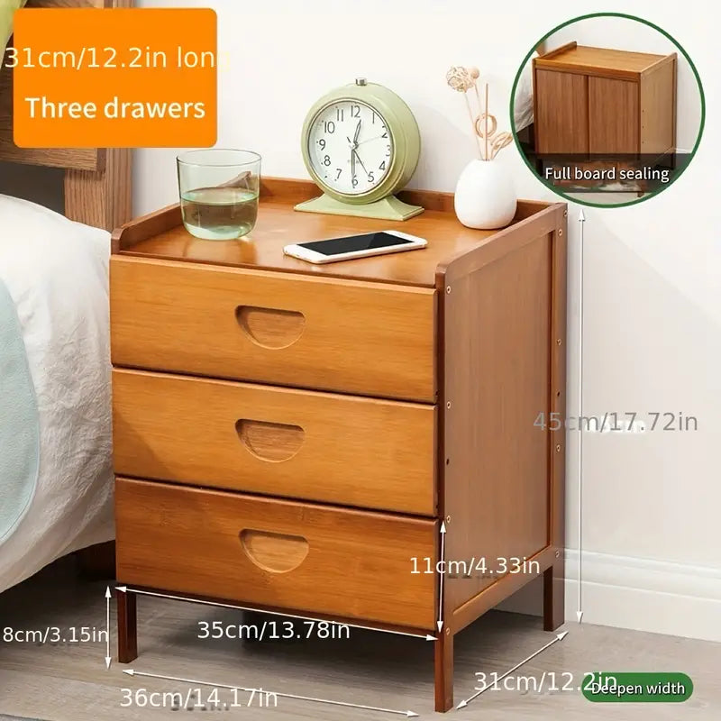 Bedside Table With Storage - Tawny Three Drawers-3