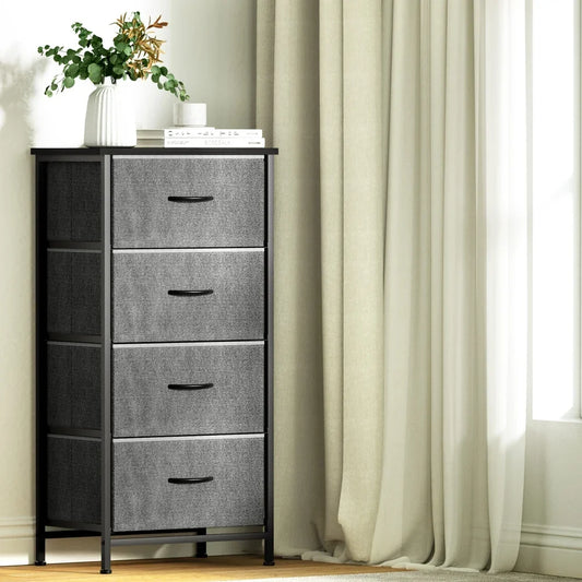 Artiss Chest of 4 Drawers Storage Dresser Tallboy Grey-House of Sleep