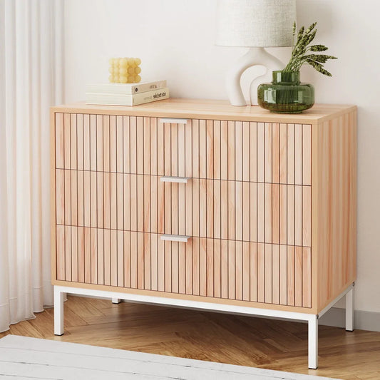 Artiss 3 Chest of Drawers - LURA Pine-House of Sleep