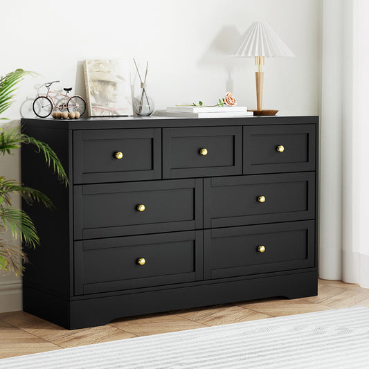 Artiss 7 Chest of Drawers Dresser Table Black-House of Sleep