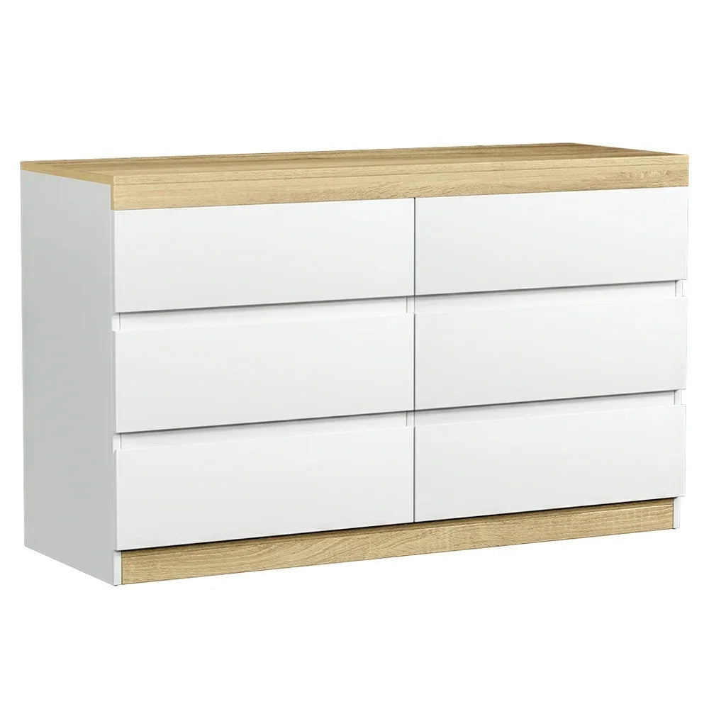 Artiss 6 Chest of Drawers Cabinet Dresser Table Tallboy Storage Bedroom White-House of Sleep