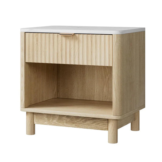 Artiss Bedside Table Nightstand 1 Drawer Shelves Pine-House of Sleep