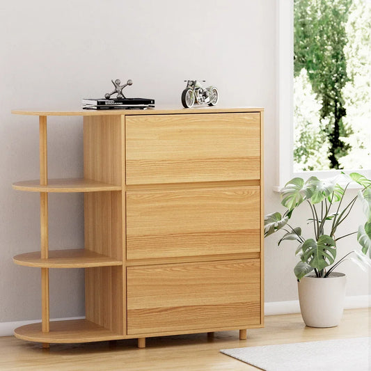 Artiss Chest of 3 Drawers Storage Cabinet 3 Shelves Pine-House of Sleep