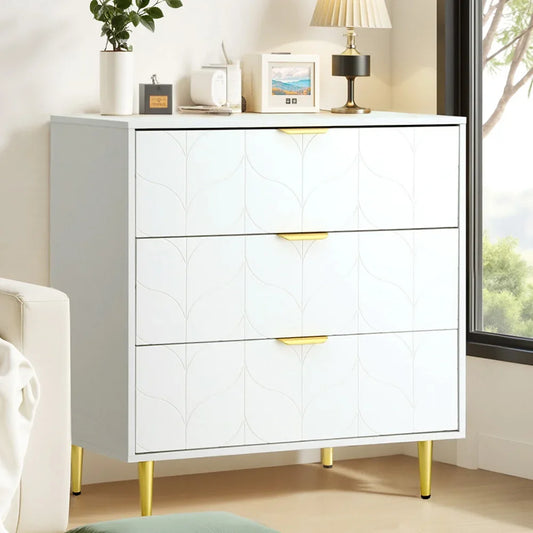Artiss 3 Chest of Drawers Lowboy Cabinet White-House of Sleep
