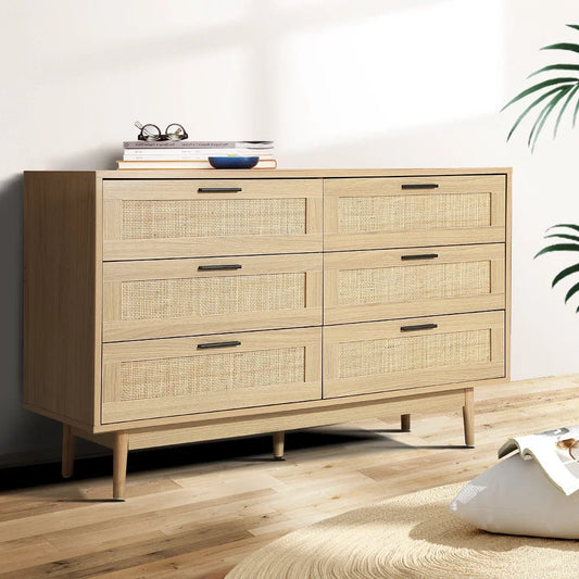 Artiss 6 Chest of Drawers - BRIONY Oak-House of Sleep