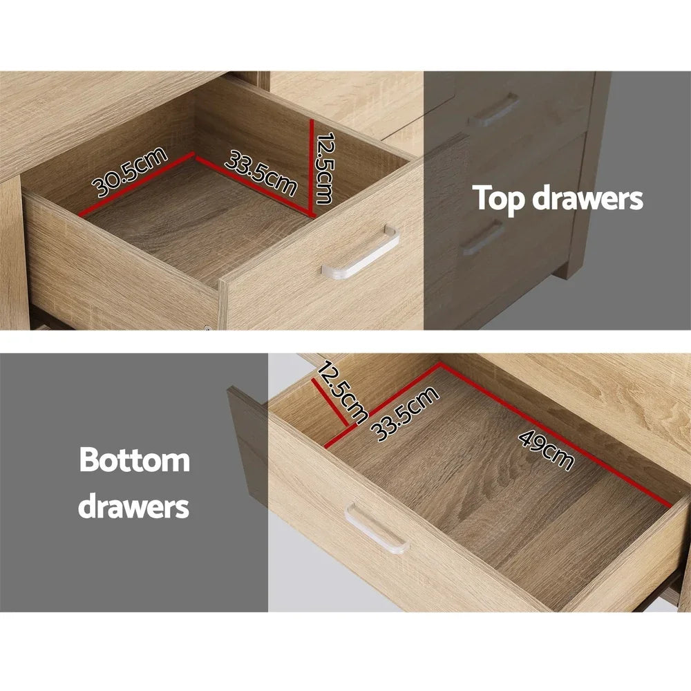 Artiss 7 Chest of Drawers - MAXI Pine-House of Sleep