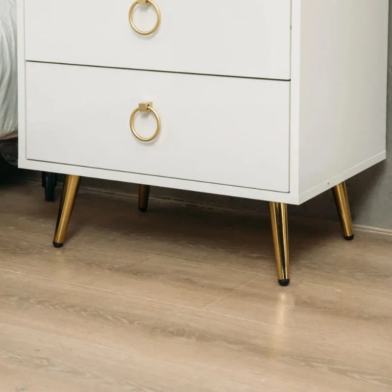 Amelia Modern LED Bedside table with USB and power socket white x 2