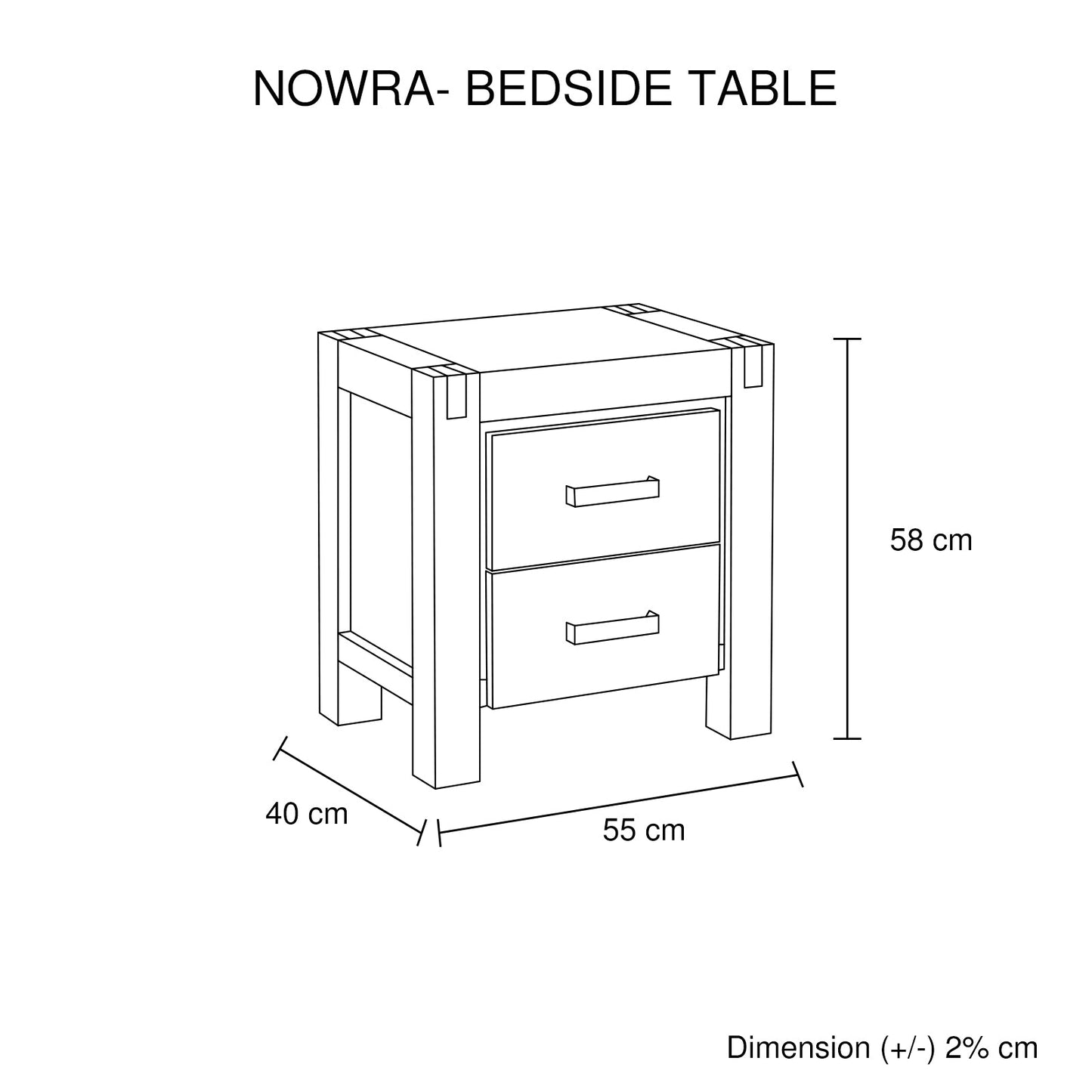 4 Pieces Bedroom Suite in Solid Wood Veneered Acacia Construction Timber Slat Double Size Oak Colour Bed, Bedside Table & Tallboy