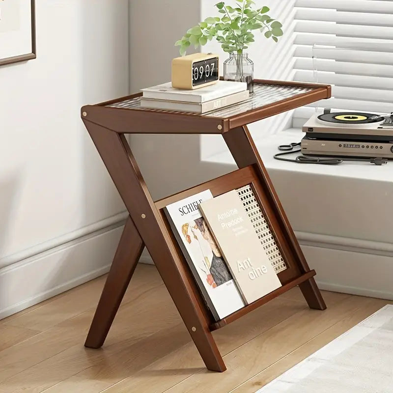Mini Bedside Table - Sleek Tempered Glass Top-3