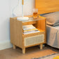 Modern Minimalist Bedside Table w/ Storage - Bamboo-1