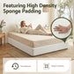 Artiss Compression Bed Frame Double Size No Assembly Vacuum High Density Sponge Boucle Cream White