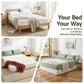 Artiss Compression Bed Frame Queen Size No Assembly Vacuum High Density Sponge Boucle Cream White
