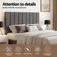 Artiss Queen Bed Frame with Storage Grey Velvet Headboard Gas Lift Platform Base