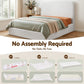 Artiss Double Bed Frame Boucle Fabric Vacuum Compressed Beds Removable Washable Cover
