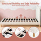 Artiss Kids King Single Bed Frame Bear Ears Headboard Upholstered Leather Platform Bed for Child