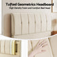 Artiss Queen Bed Frame Upholstered Platform Bed with Tufted Headboard 300kg Support