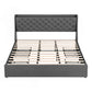 Artiss King Bed Frame with 4 Storage Drawers and Charging Station Tufted Wingback Headboard 300kg Loads Charcoal Grey