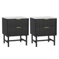 Artiss 2x Bedside Table 2 Drawers - Black