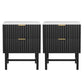 Artiss 2x Bedside Table 2 Drawers - Black