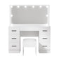 Artiss Dressing Table Set Stool 10 Led Bulbs White Debbie