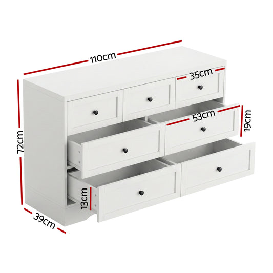 Artiss 7 Chest of Drawers Dresser Table White