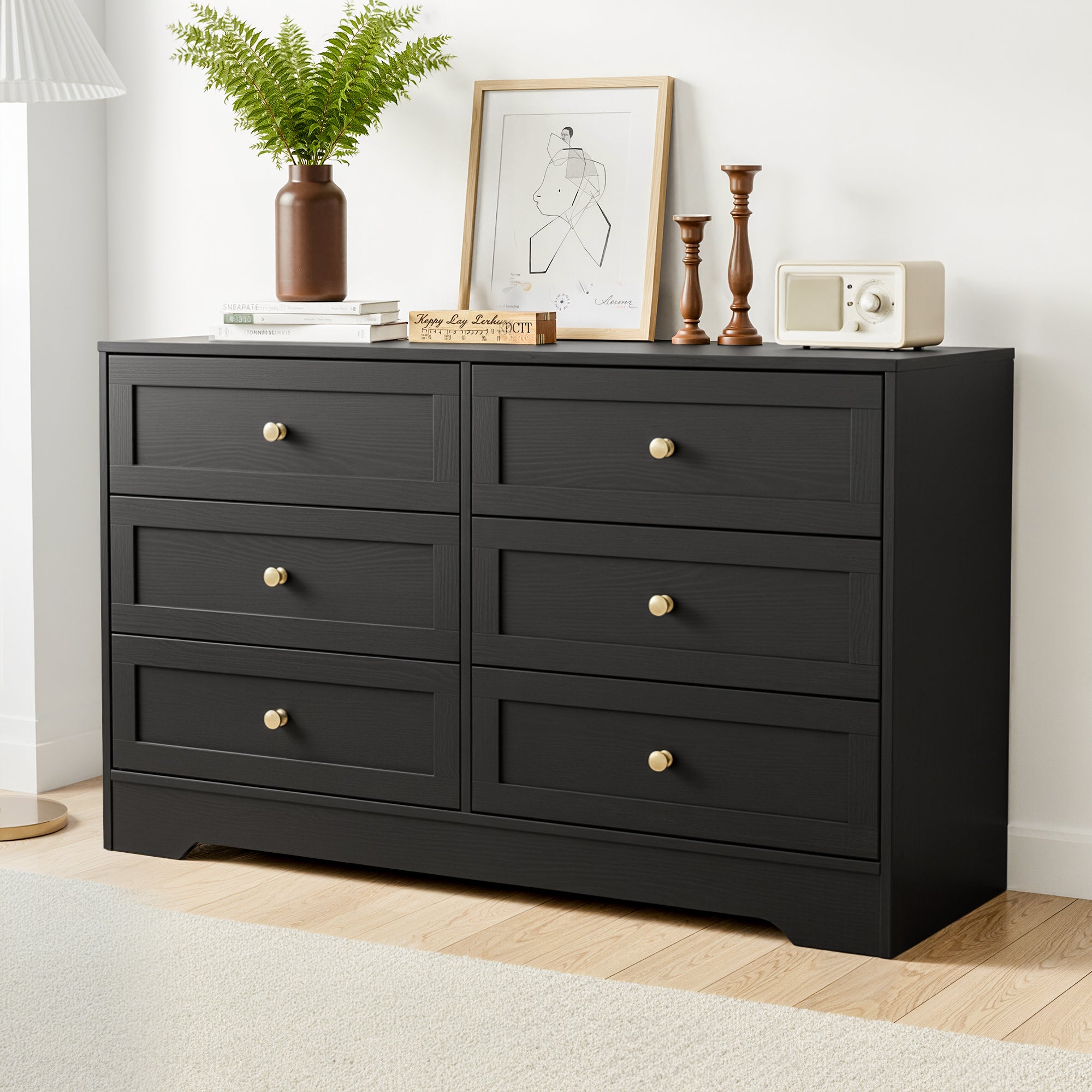 Artiss 6 Chest of Drawers Tallboy Cabinet - LEIF Black – House of