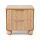 Artiss Rattan Bedside Table 2 Drawers Pine