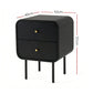 Artiss Bedside Table 2 Drawers Side End Table Nightstand Black