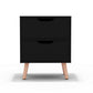 Artiss Bedside Table 2 Drawers - BODEN Black