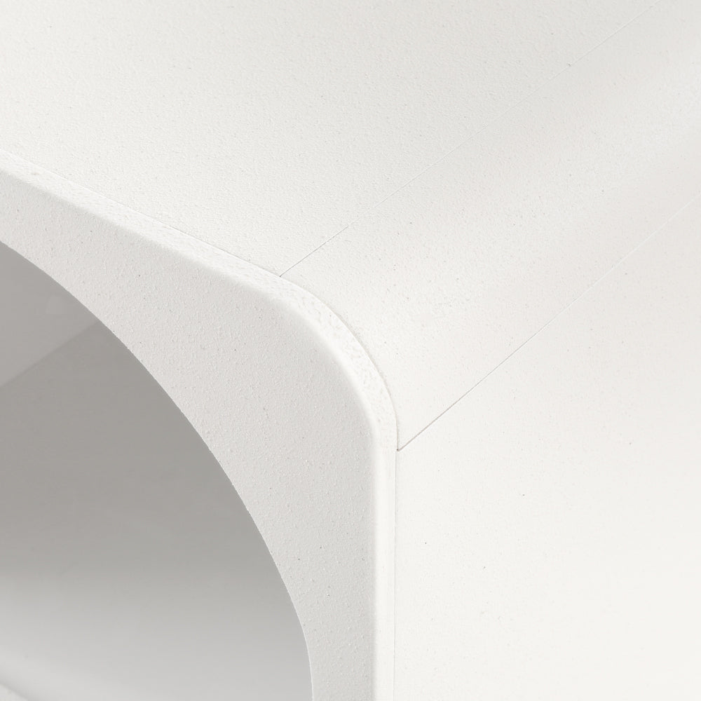 NNEDSZ Artiss Bedside Table Shelves Side End Table Storage Nightstand White ARCHED