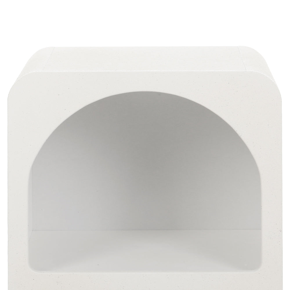 NNEDSZ Artiss Bedside Table Shelves Side End Table Storage Nightstand White ARCHED