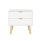 Artiss Bedside Table 2 Drawers - White