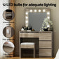 Artiss Dressing Table Set Stool 12 Led Bulbs Wood