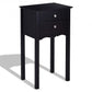 Side Table End Accent Table with 2 Drawers-Black-0