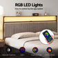 Artiss Metal Bed Frame King Size LED Charging Station 2 Drawers