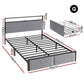 Artiss Metal Bed Frame Queen Size LED Charging Station 2 Drawers