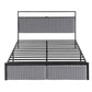Artiss Metal Bed Frame Queen Size LED Charging Station 2 Drawers