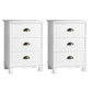 Artiss 2x Bedside Table 3 Drawers Vintage - THYME White