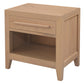 Dion 1-Drawer Solid Mindi Bedside Table (Natural)