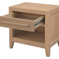 Dion 1-Drawer Solid Mindi Bedside Table (Natural)