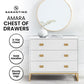 Sarantino Amara Chest of Drawers Tallboy Dresser in White/Gold