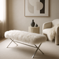 Interior Ave - Oxley Fur Bench - White & Gold