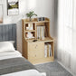 Light Wood Nightstand Secure Drawer Open Shelf Storage Tray Nordic Style 70cm