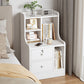 2x Bedside table set modern minimalist lockable drawer open storage unit