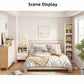 2x bedside table set wooden drawer natural white wood grain furniture