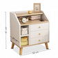 2x bedside table set wood grain drawers curved design bedroom furniture