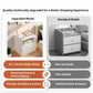 2x Bedside table set with drawer and shelf, minimalist white design, 2 pieces