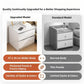 Modern Nightstand Warm White Double Drawer Finger Pull Geometric Clean Lines